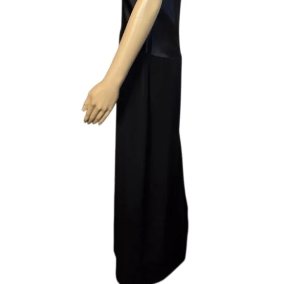 Tahari Dress Evening Drop Waist Cowl Neck Spagetti Strap Black Women Size 8 - Picture 6 of 16